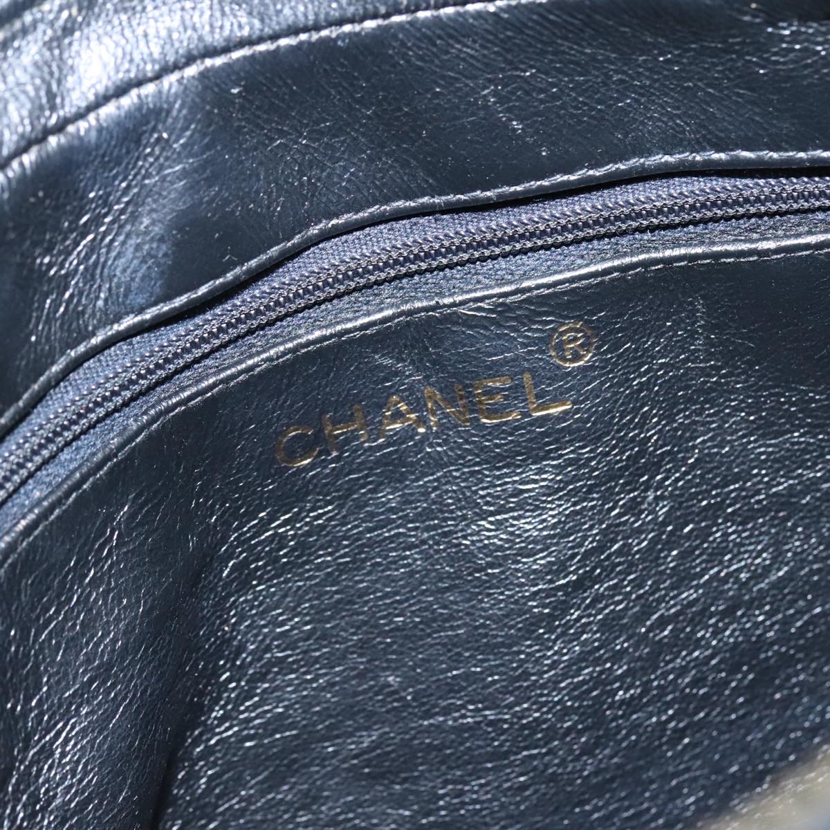 CHANEL Matelasse Chain Shoulder Bag Lamb Skin Black Gold CC PP082