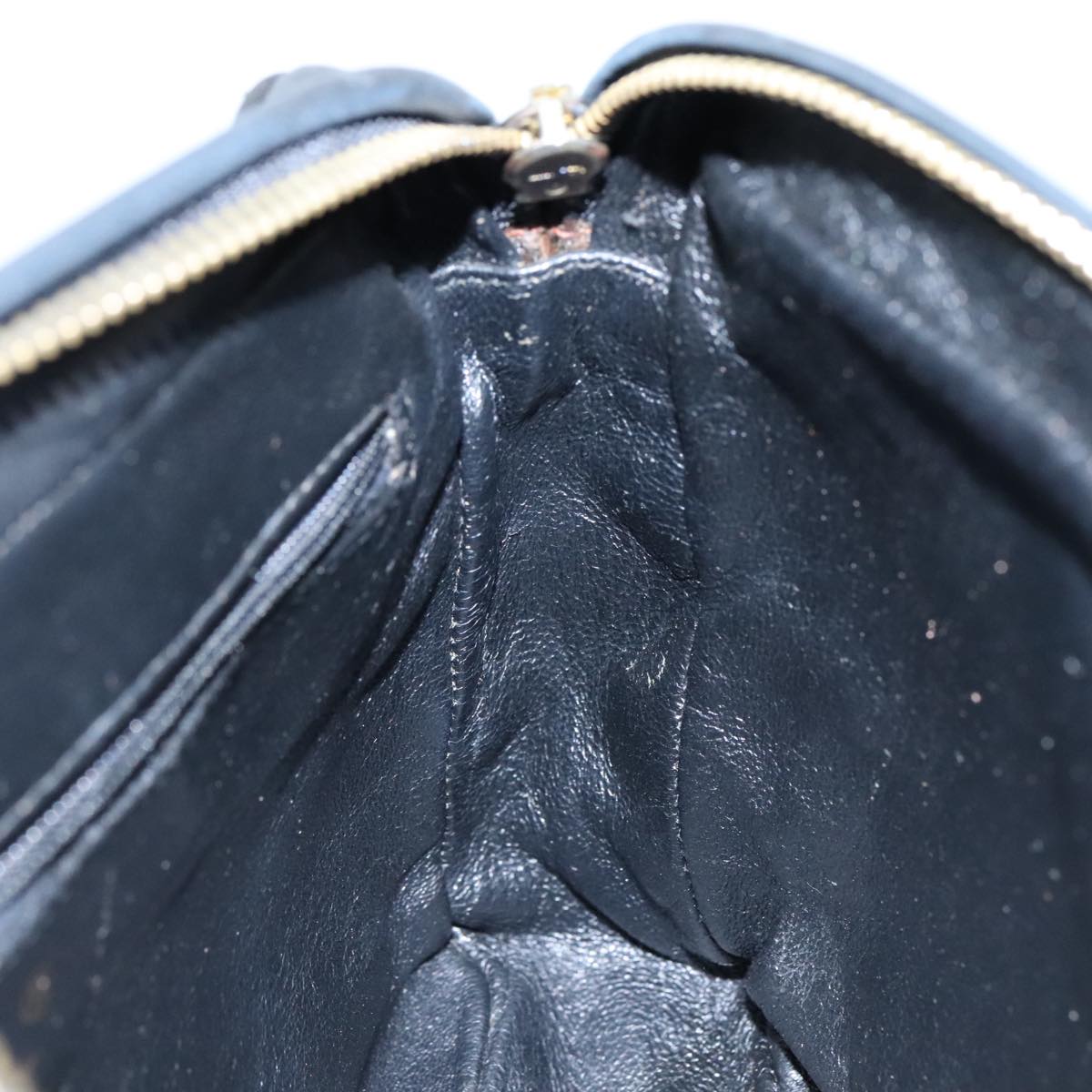 CHANEL Matelasse Chain Shoulder Bag Lamb Skin Black Gold CC PP082
