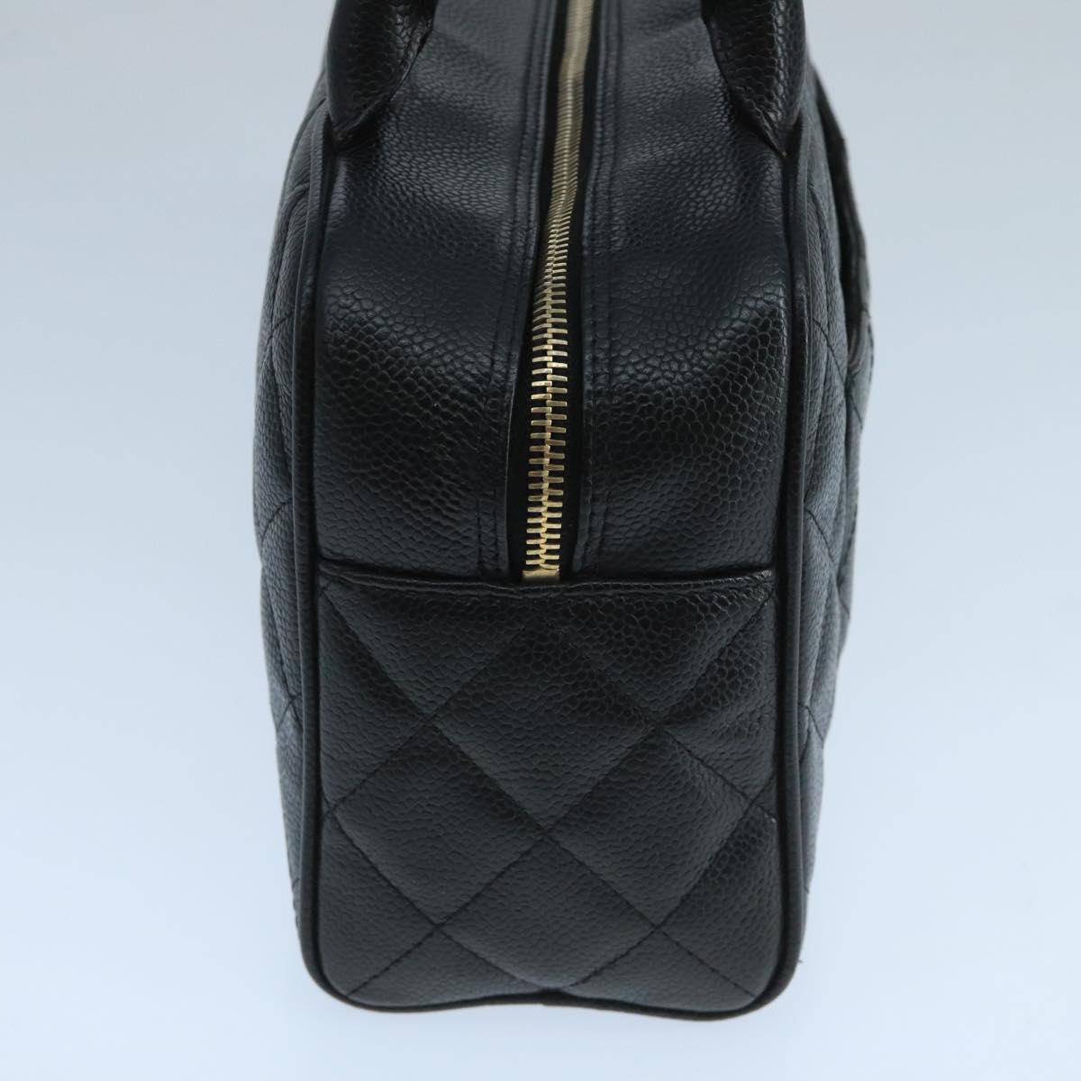 CHANEL Matelasse Hand Bag Caviar Skin Black CC PP100A