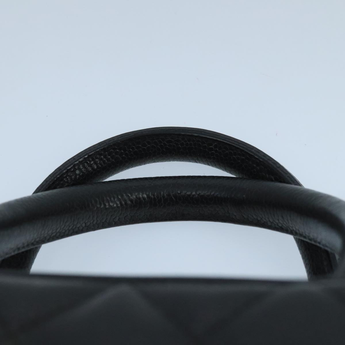 CHANEL Matelasse Hand Bag Caviar Skin Black CC PP100A