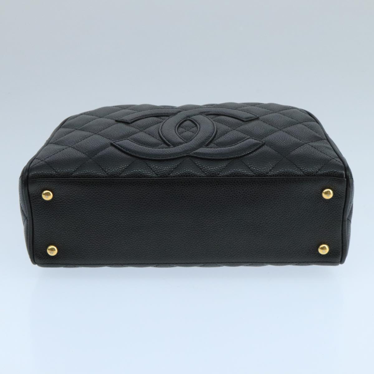 CHANEL Matelasse Hand Bag Caviar Skin Black CC PP100A