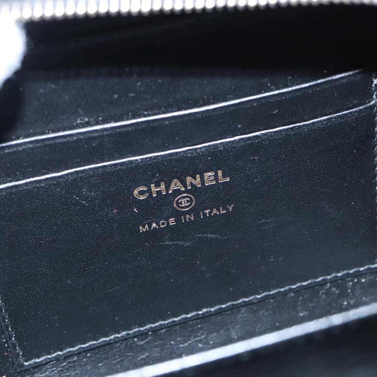 CHANEL Matelasse Chain Shoulder Bag Caviar Skin Black Gold CC PP102