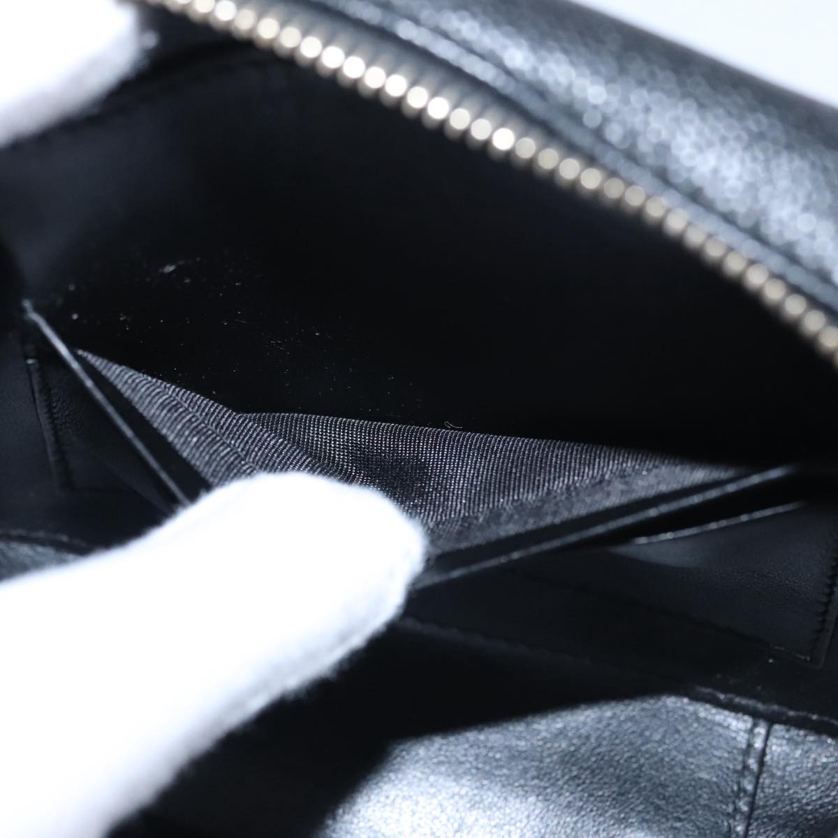 CHANEL Matelasse Chain Shoulder Bag Caviar Skin Black Gold CC PP102