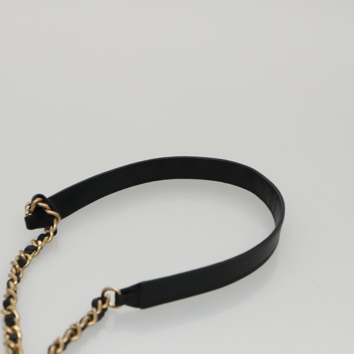 CHANEL Matelasse Chain Shoulder Bag Caviar Skin Black Gold CC PP102