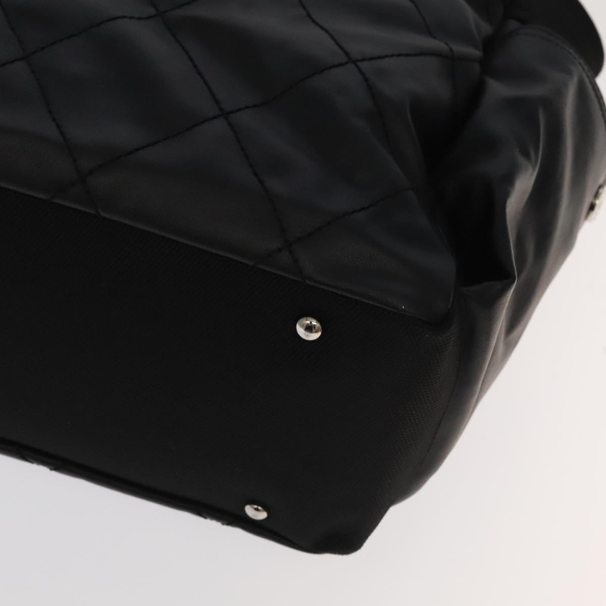 CHANEL Matelasse Tote Bag Leather PVC Black Gold CC PP103