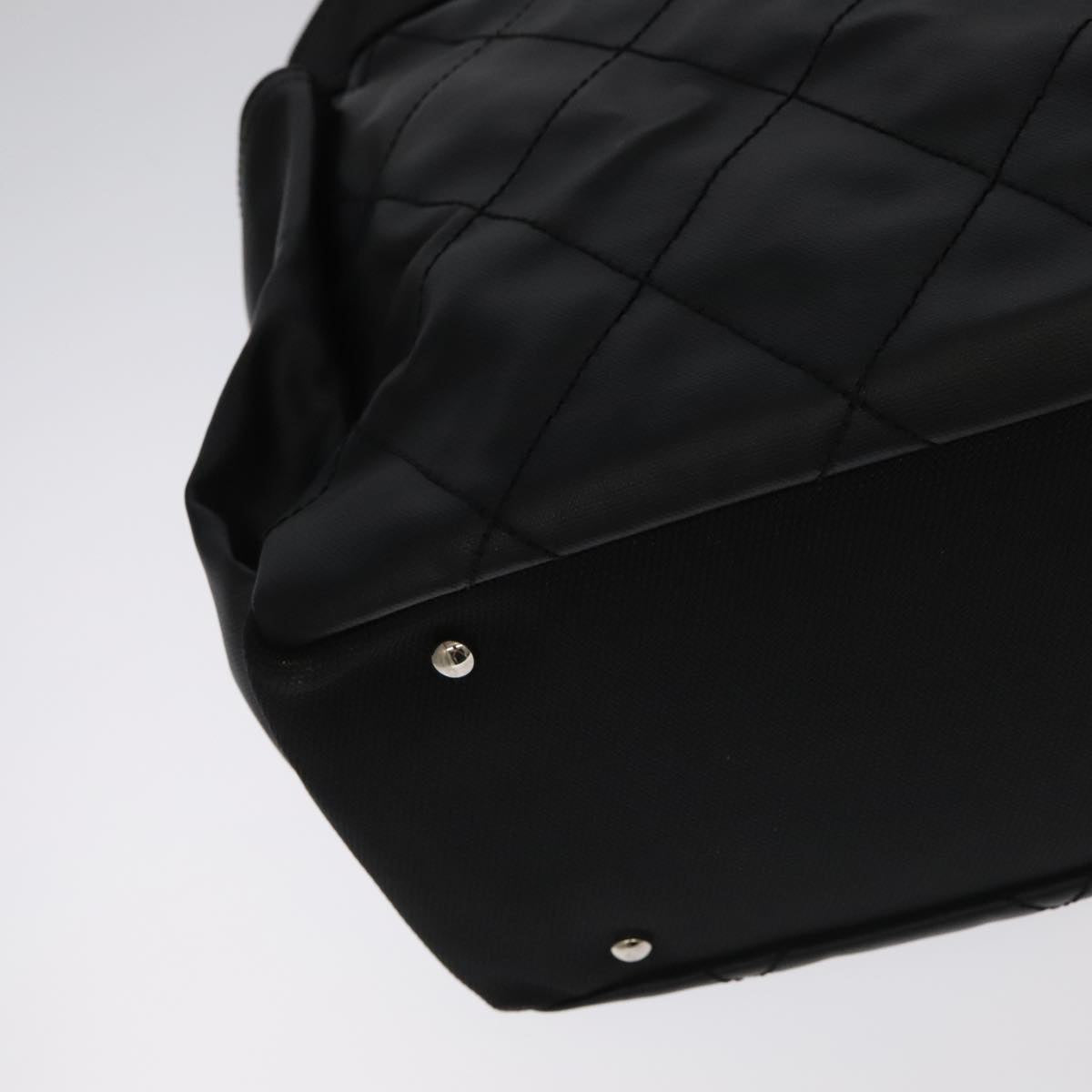 CHANEL Matelasse Tote Bag Leather PVC Black Gold CC PP103