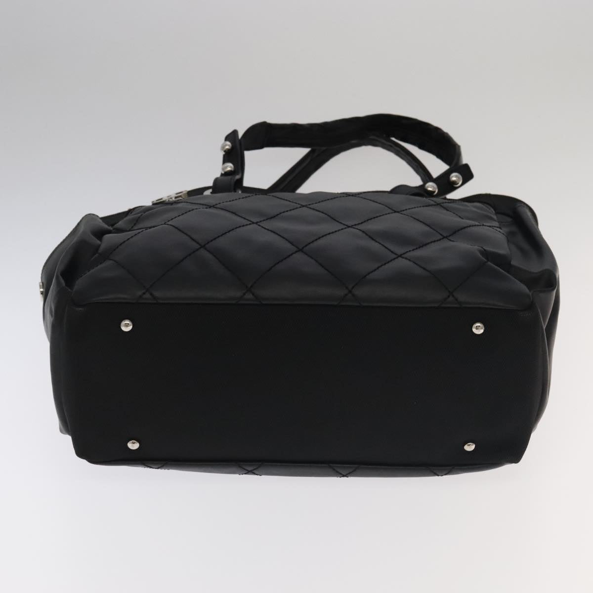 CHANEL Matelasse Tote Bag Leather PVC Black Gold CC PP103
