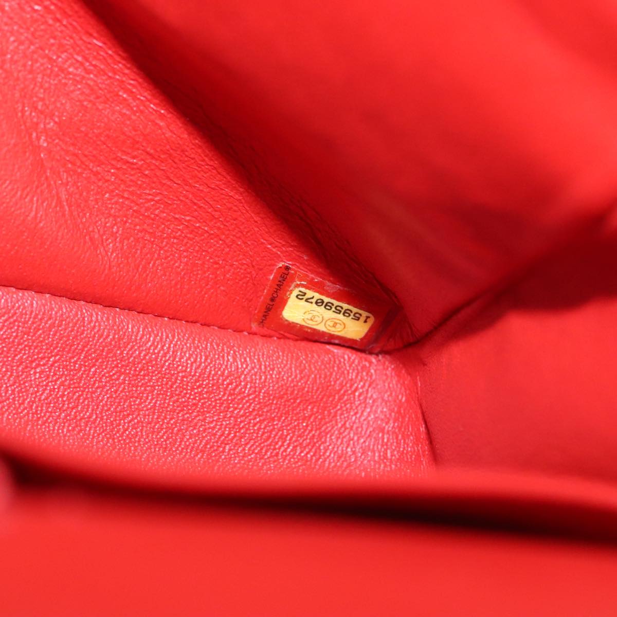 CHANEL Matelasse Chain Shoulder Bag Lamb Skin Orange Silver CC PP105A
