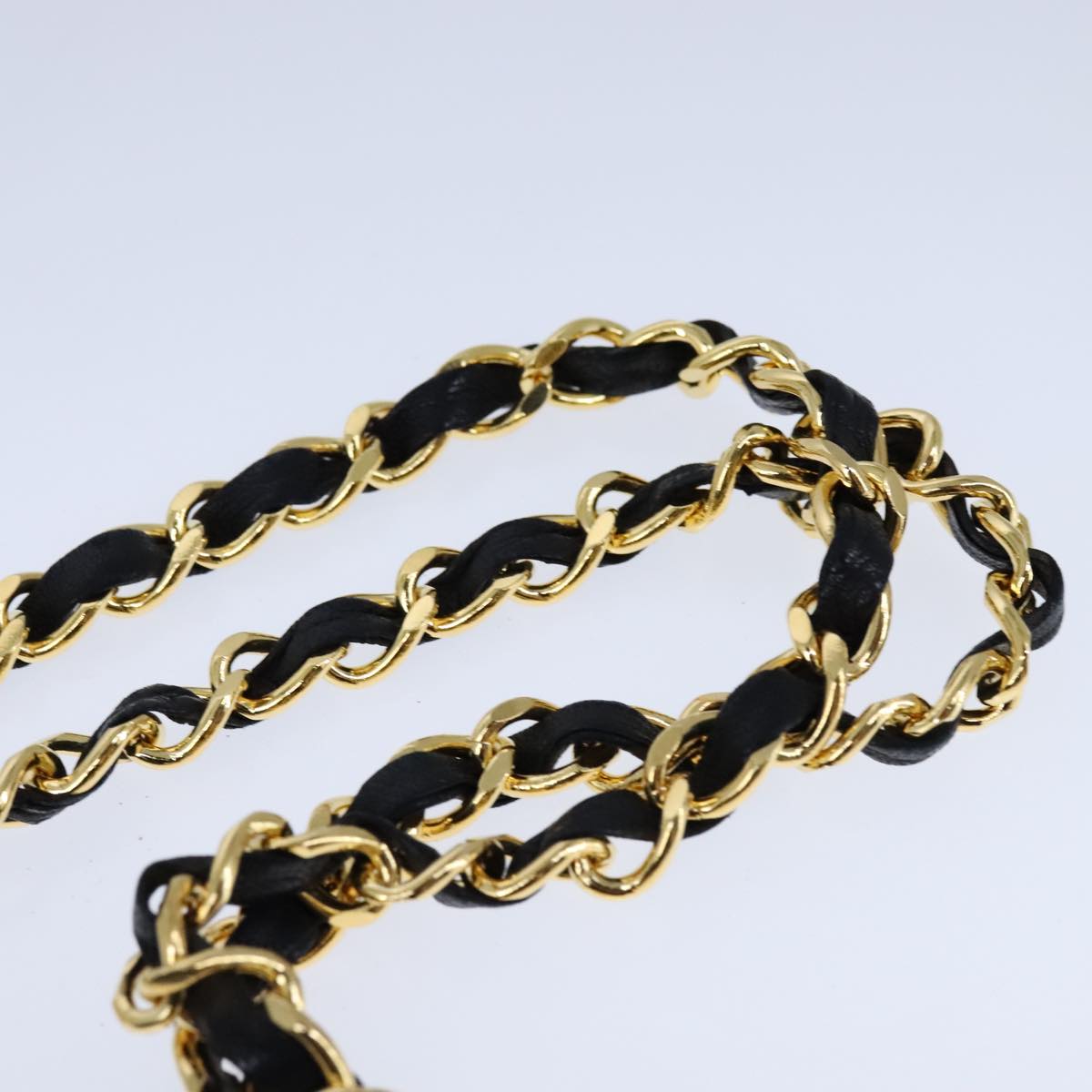 CHANEL Chain Matelasse Shoulder Bag Lamb Skin Black Gold CC PP135