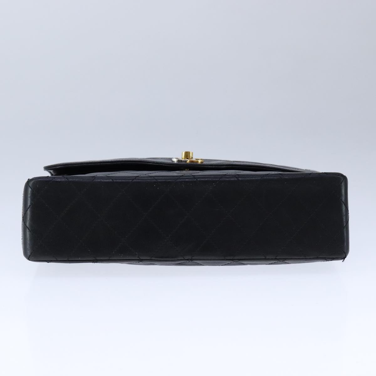 CHANEL Chain Matelasse Shoulder Bag Lamb Skin Black Gold CC PP135