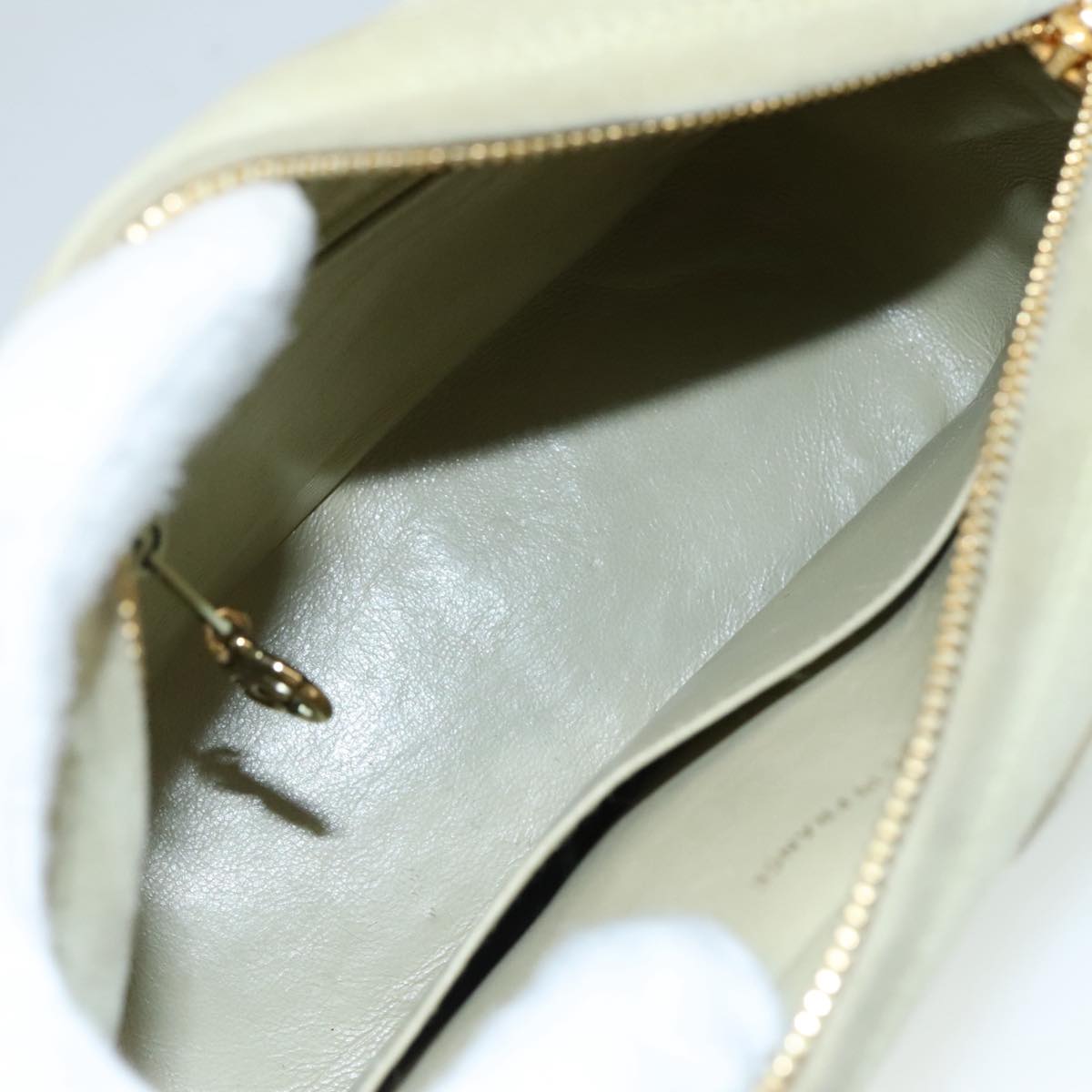 CHANEL Matelasse Chain Shoulder Bag Cotton Green Gold CC PP142
