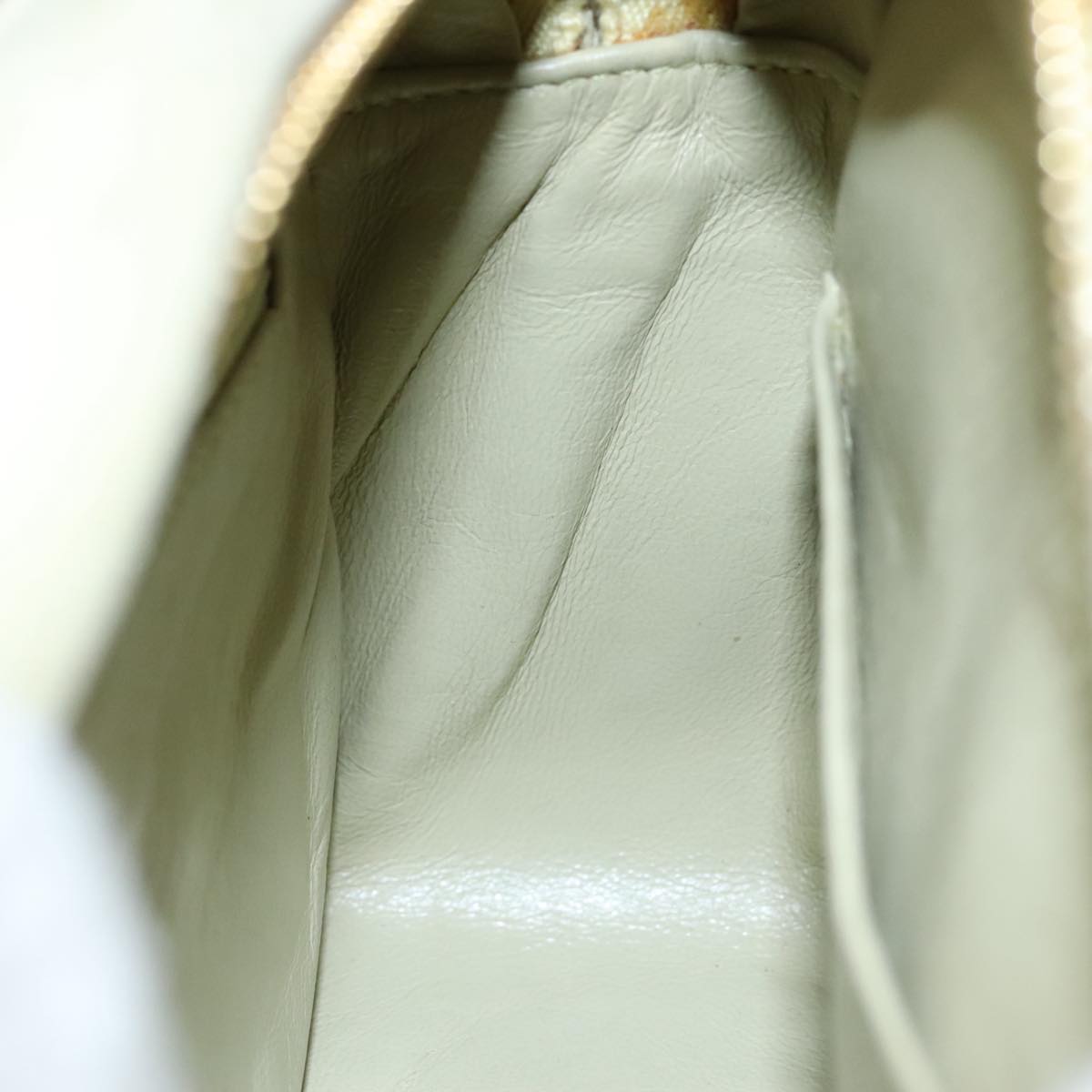 CHANEL Matelasse Chain Shoulder Bag Cotton Green Gold CC PP142