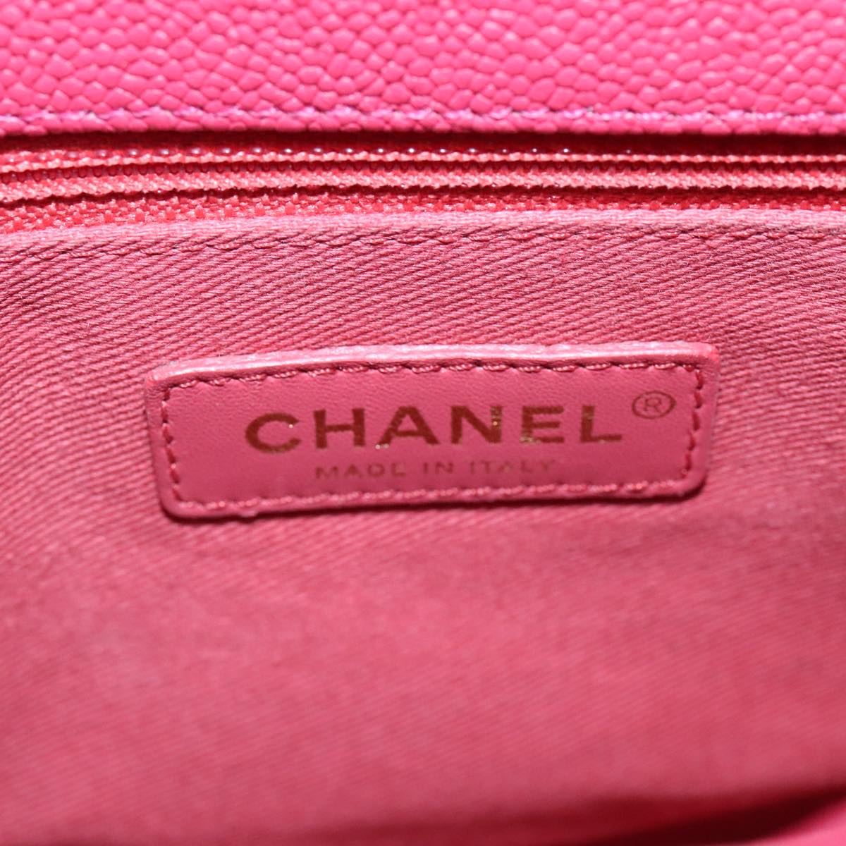 CHANEL Matelasse Chain Shoulder Bag Caviar Skin Pink CC PP143A