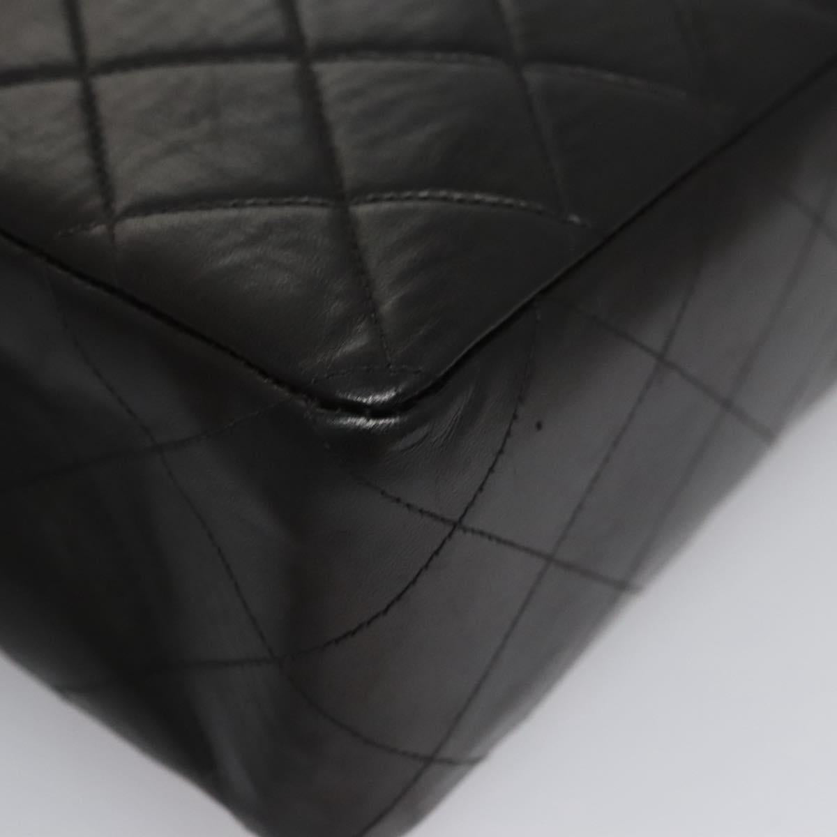 CHANEL Matelasse Chain Backpack Lamb Skin Black CC PP182
