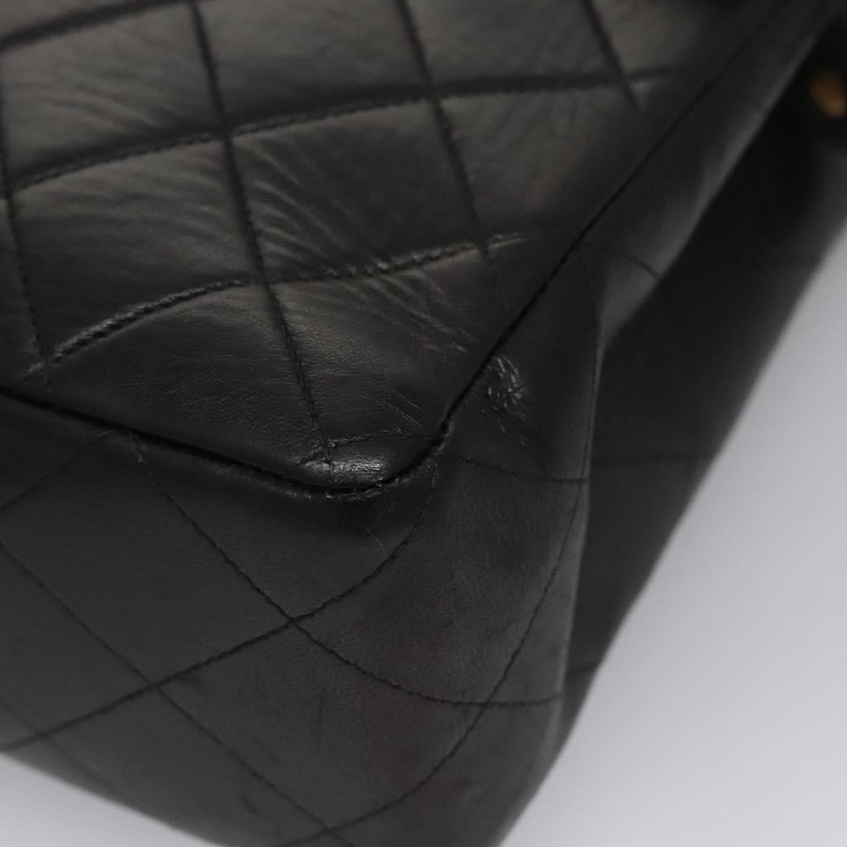 CHANEL Matelasse Chain Backpack Lamb Skin Black CC PP182