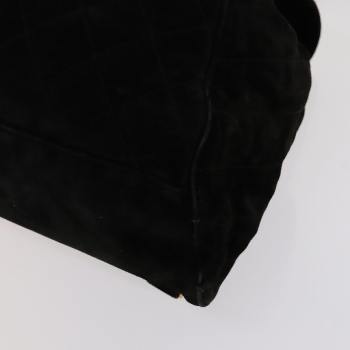 CHANEL Matelasse Chain Backpack Suede Black CC PP183