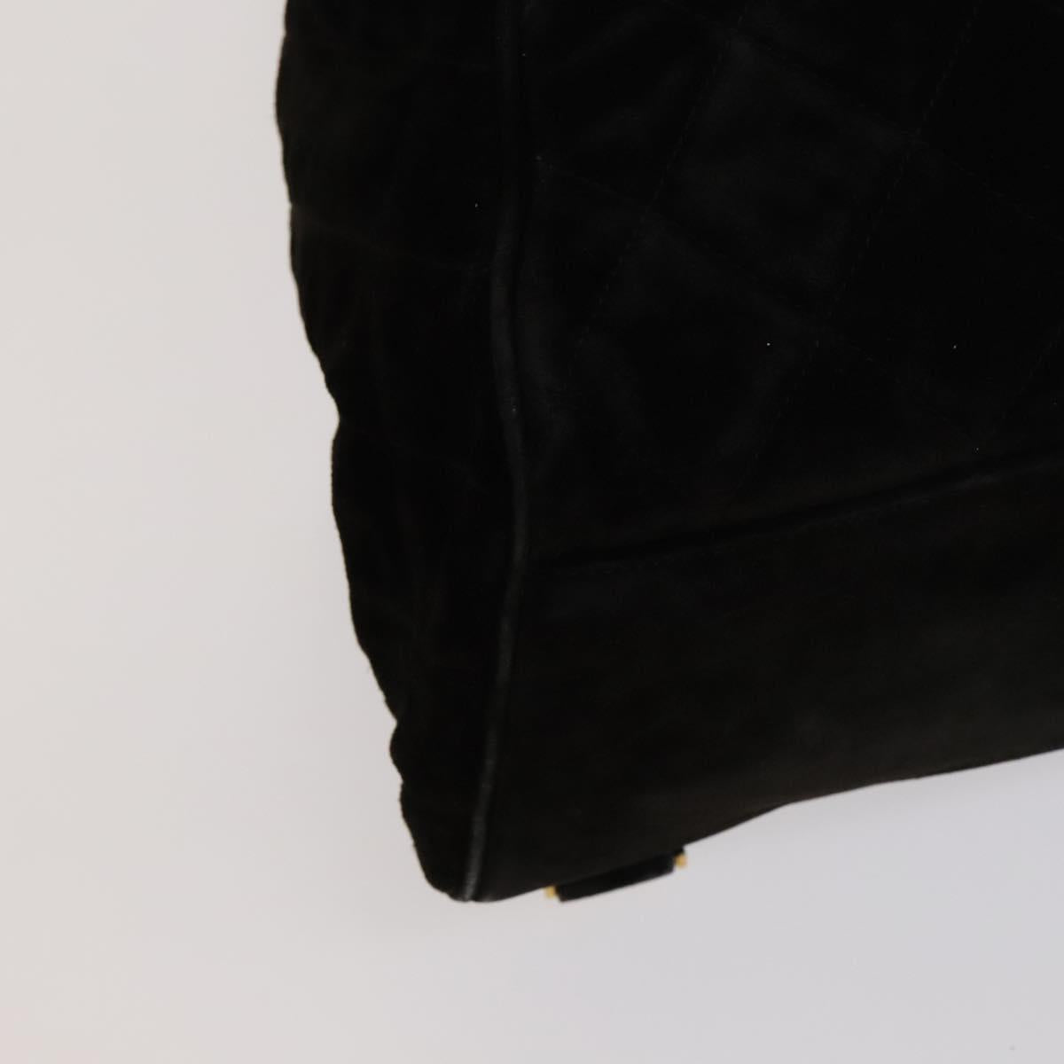 CHANEL Matelasse Chain Backpack Suede Black CC PP183