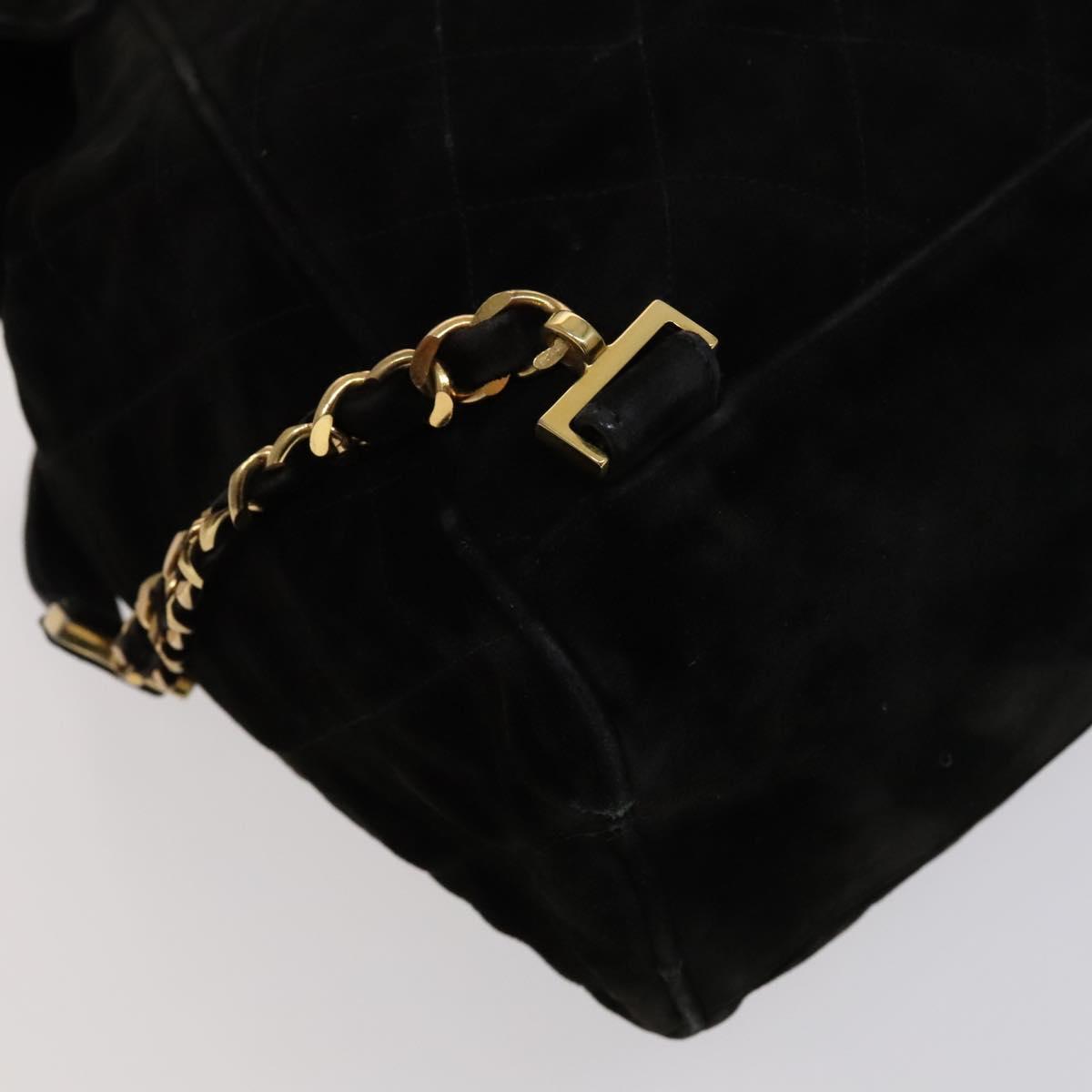 CHANEL Matelasse Chain Backpack Suede Black CC PP183