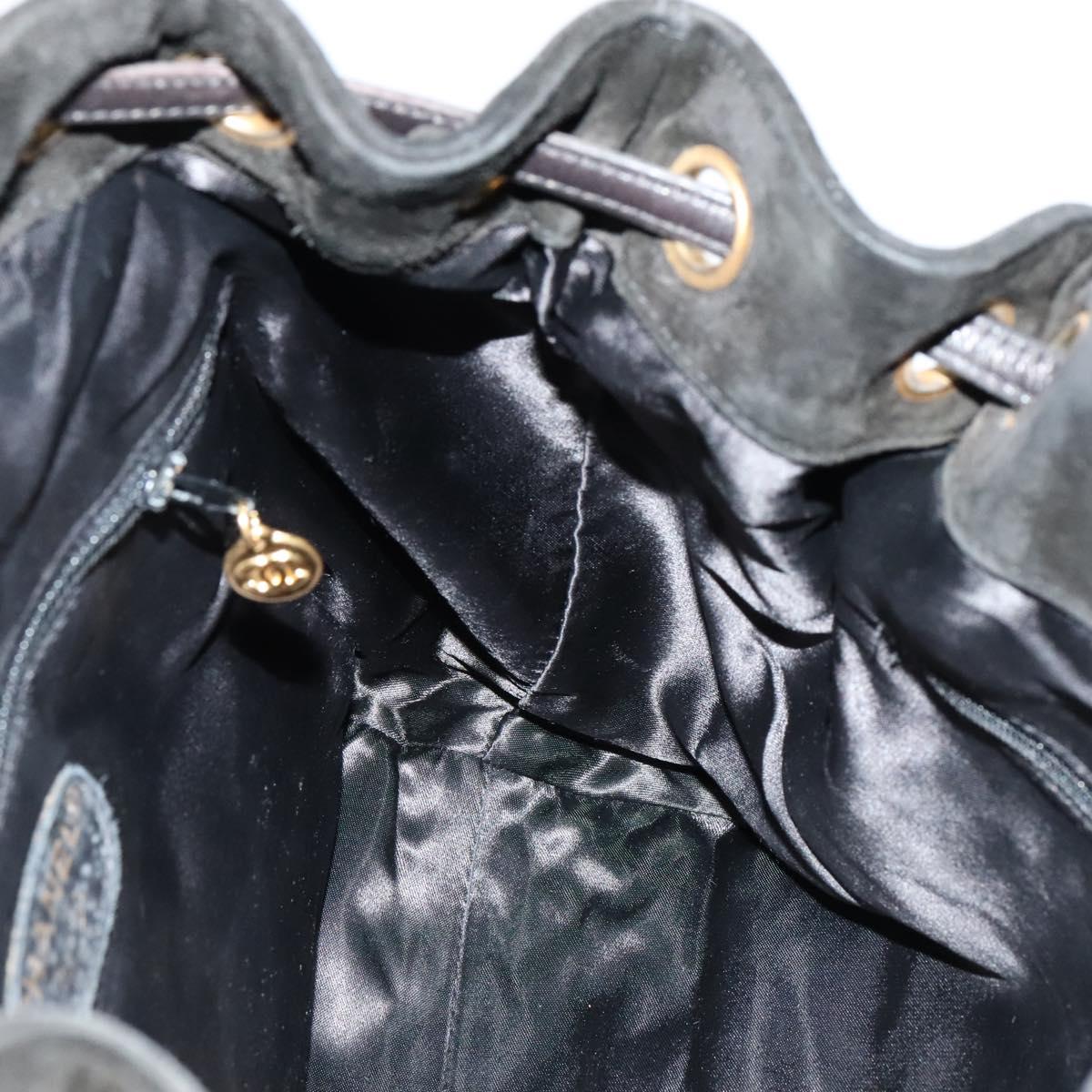CHANEL Matelasse Chain Backpack Suede Black CC PP183