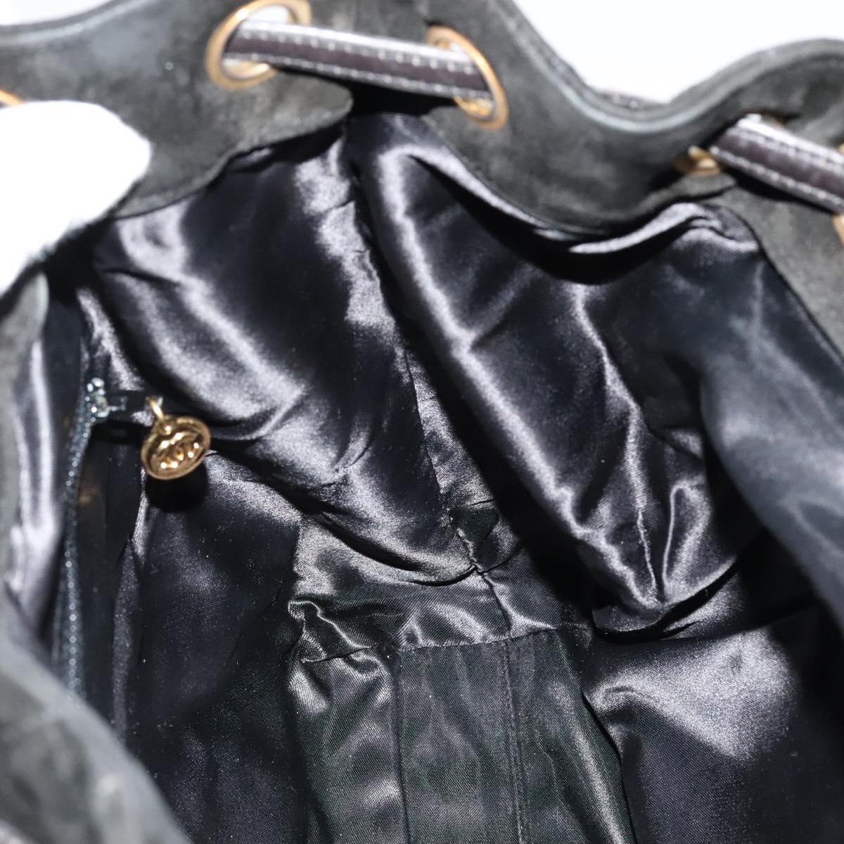 CHANEL Matelasse Chain Backpack Suede Black CC PP183