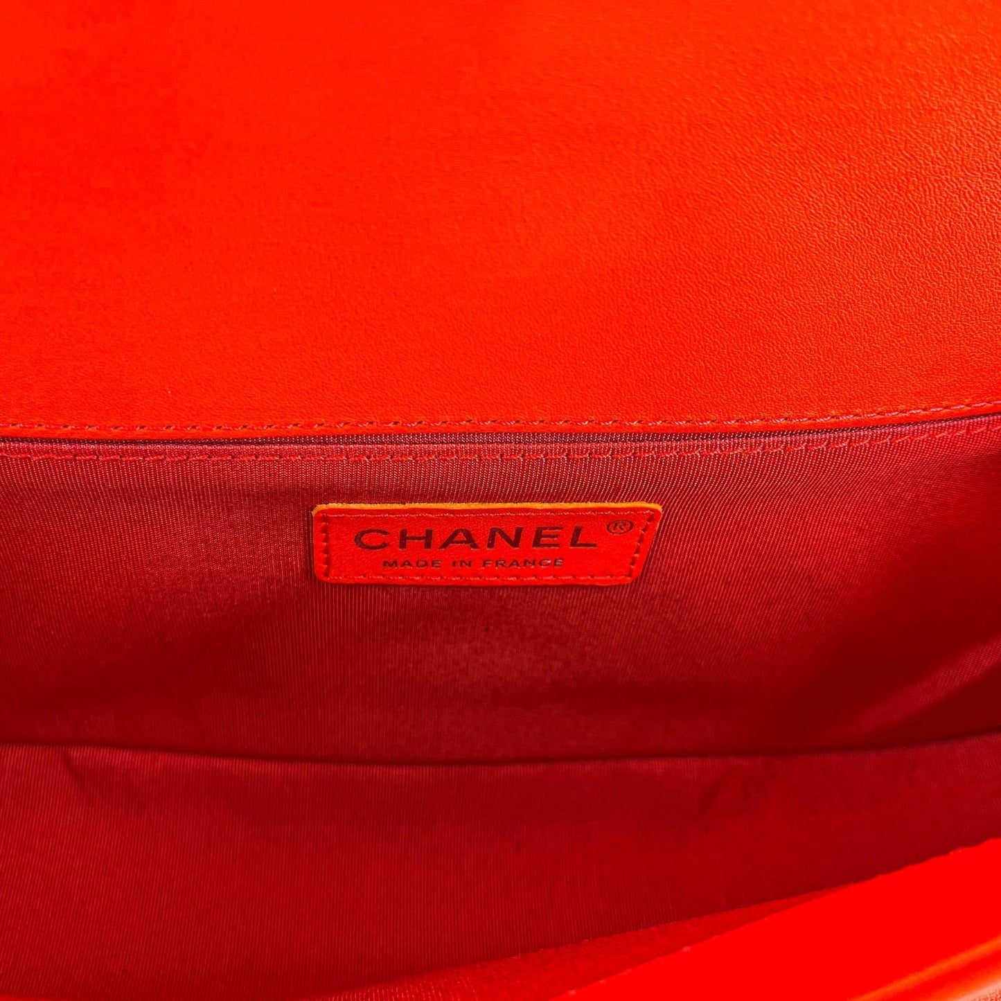 Chanel Boy Chevron Red Ruthenium