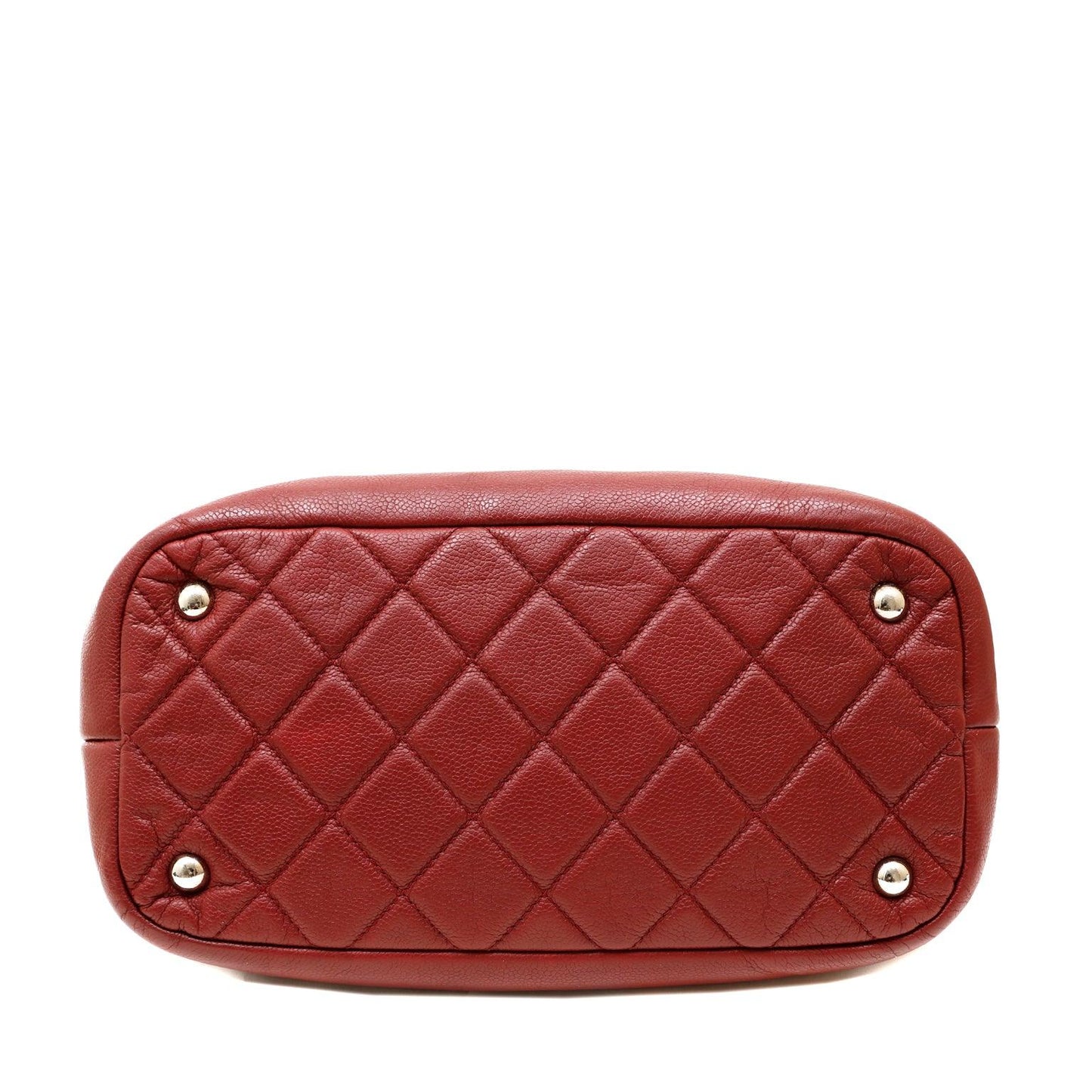 Chanel Red Caviar Leather Tote w/ Silver Hardware