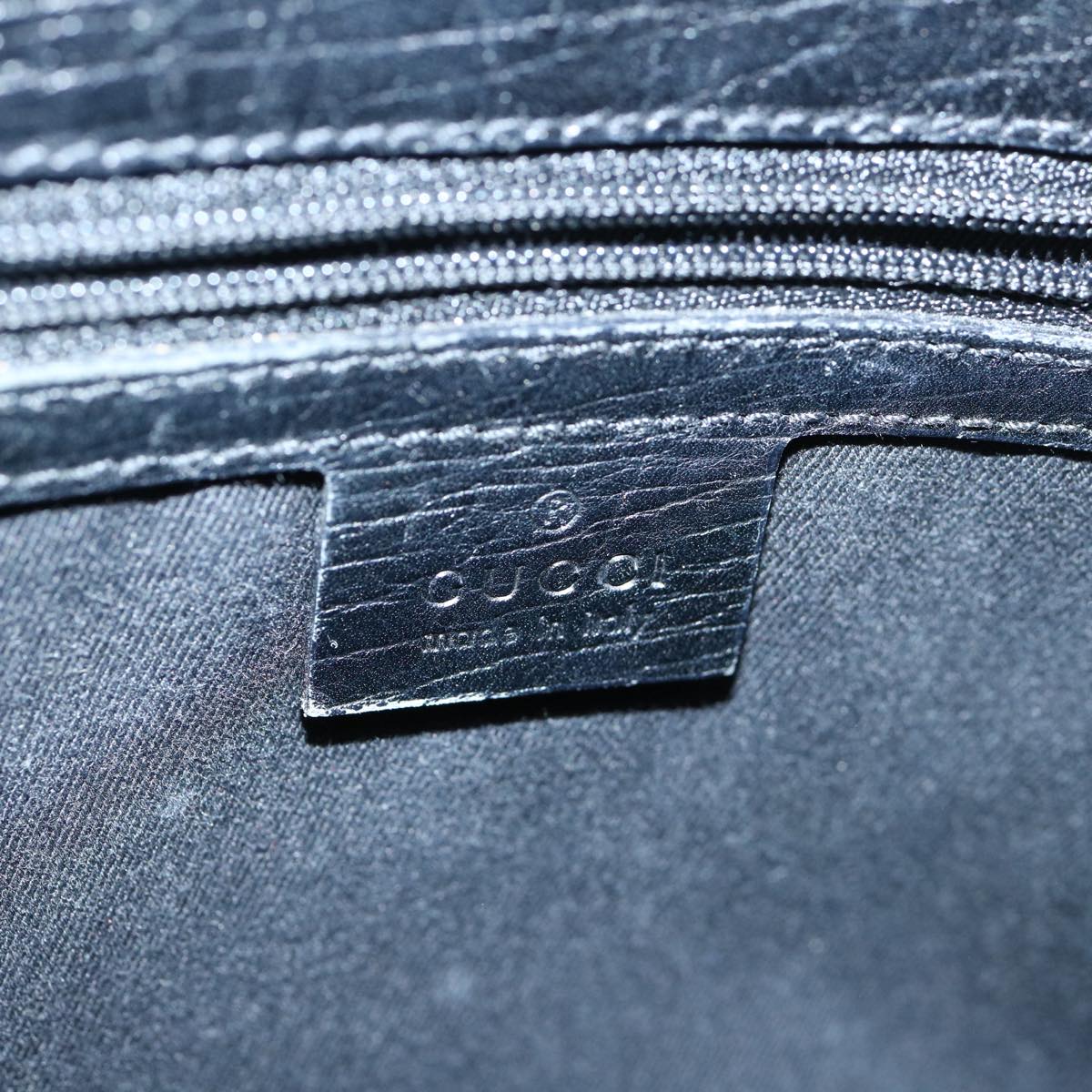 GUCCI GG Canvas Bamboo Tote Bag Navy 112526 tb929