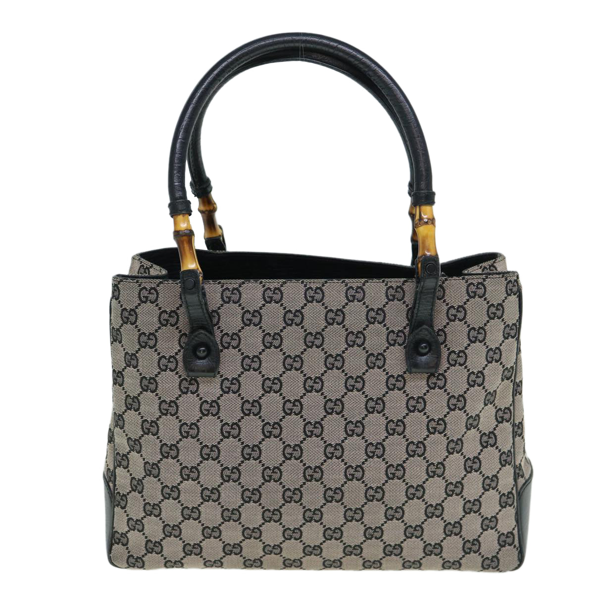 GUCCI GG Canvas Bamboo Tote Bag Navy 112526 tb929