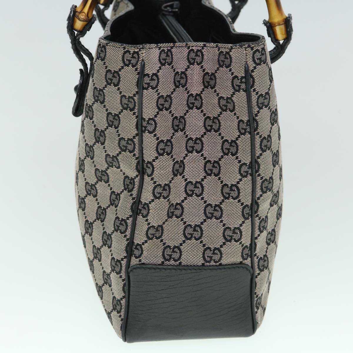 GUCCI GG Canvas Bamboo Tote Bag Navy 112526 tb929