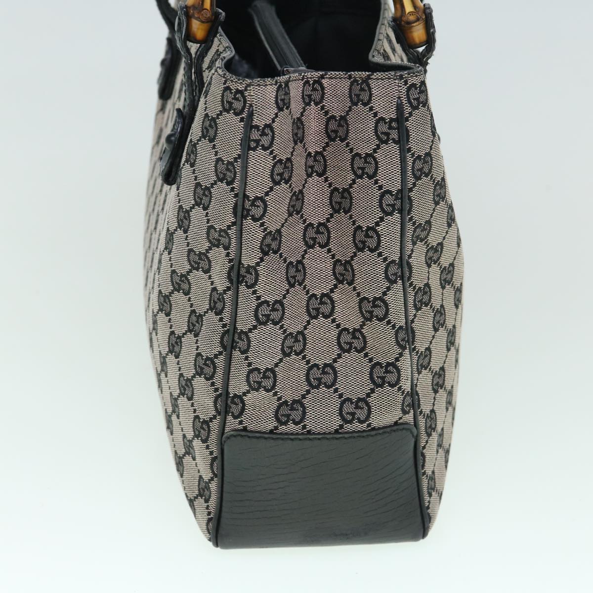 GUCCI GG Canvas Bamboo Tote Bag Navy 112526 tb929