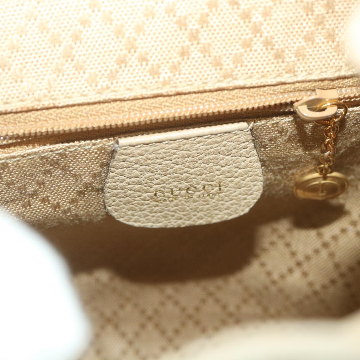 GUCCI Bamboo Backpack Suede Beige th4299