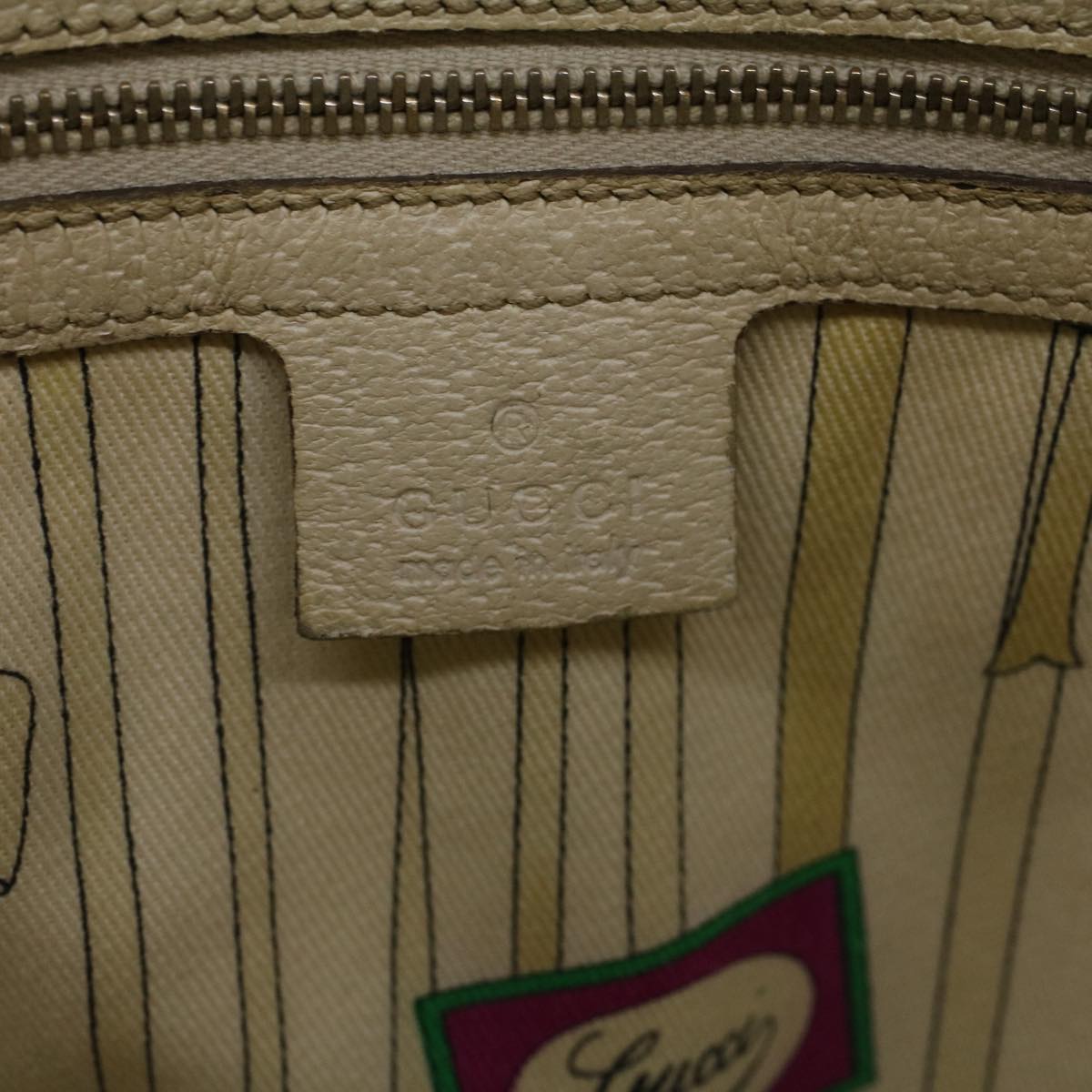 GUCCI GG Canvas Sherry Line Bamboo Tote Bag Canvas Beige 137396 th4311