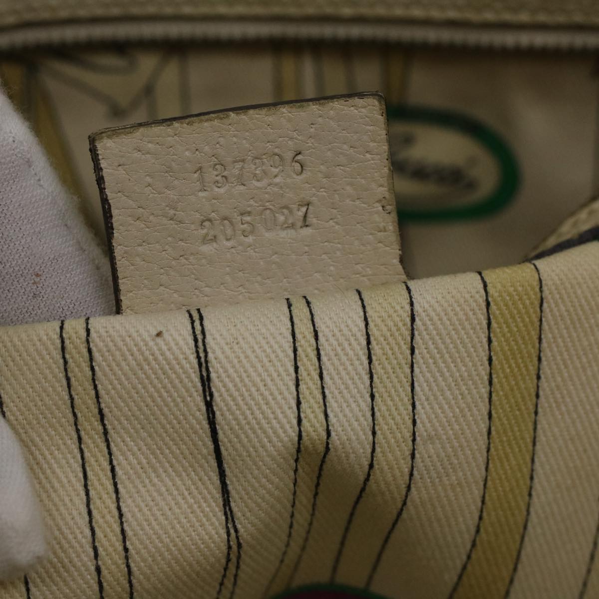 GUCCI GG Canvas Sherry Line Bamboo Tote Bag Canvas Beige 137396 th4311