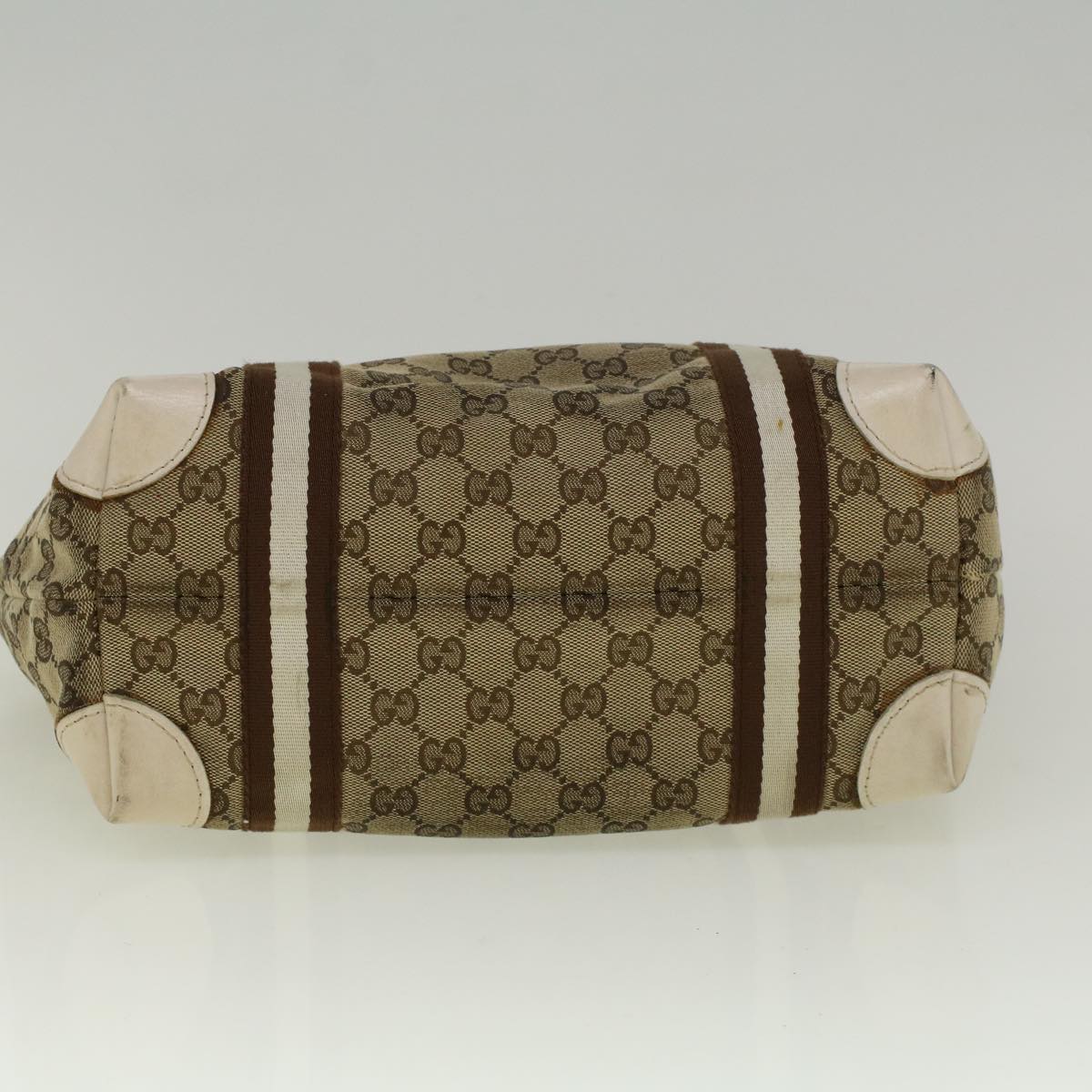 GUCCI GG Canvas Sherry Line Bamboo Tote Bag Canvas Beige 137396 th4311