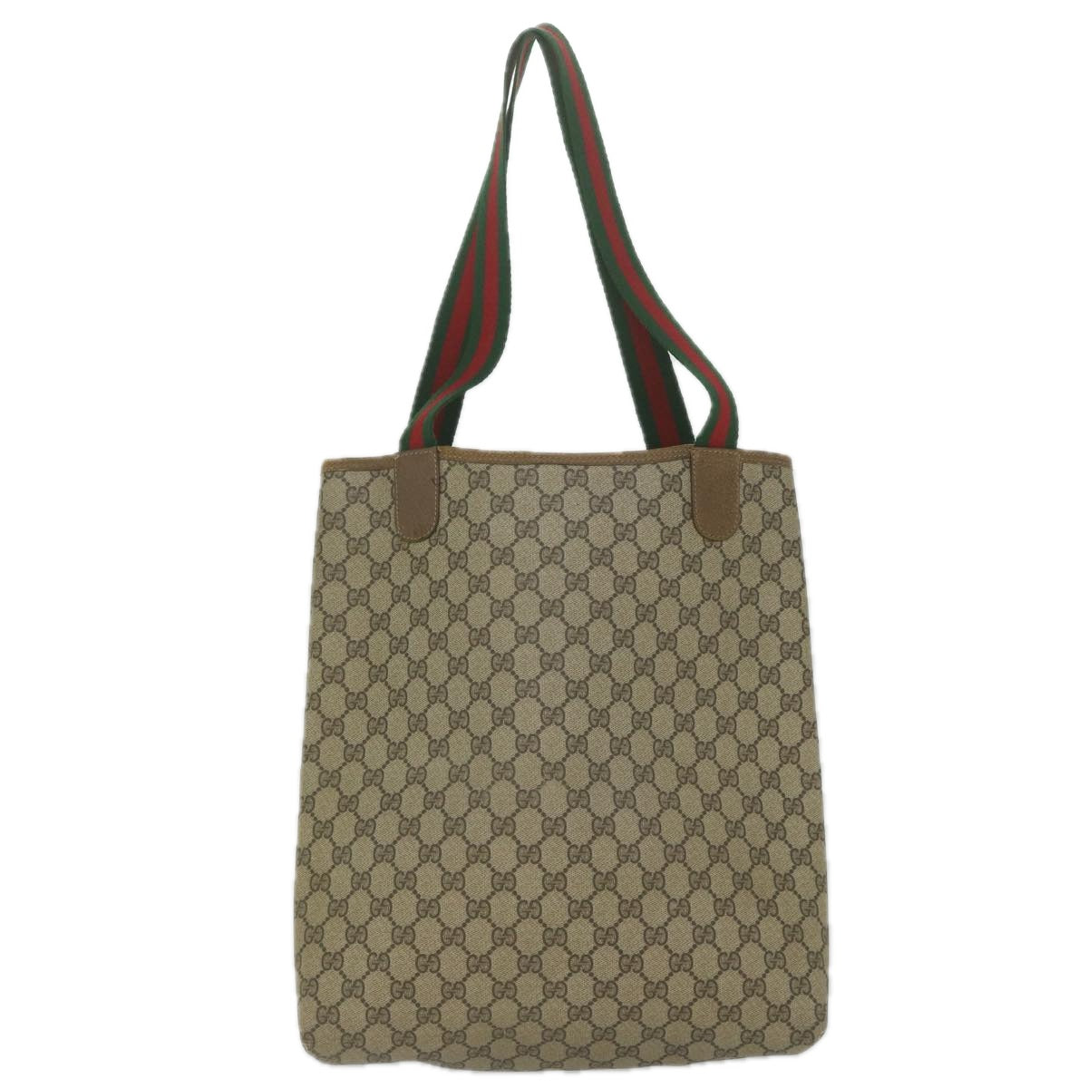 GUCCI GG Supreme Web Sherry Line Tote Bag Beige Red Green 39 02 003 th4362