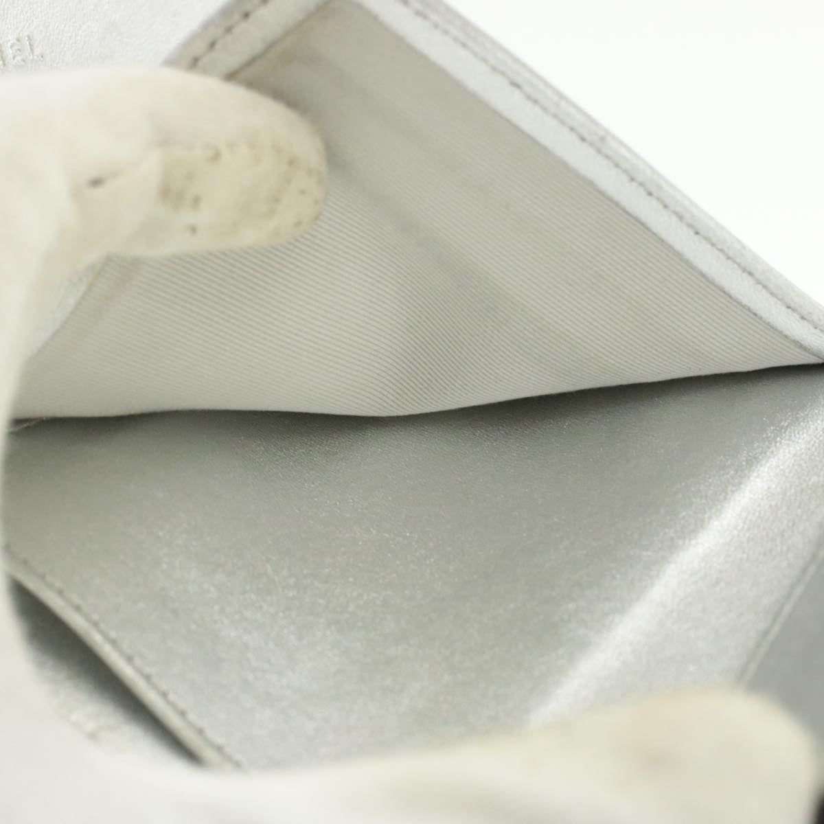 CHANEL Matelasse Bifold Wallet Silver CC cr620