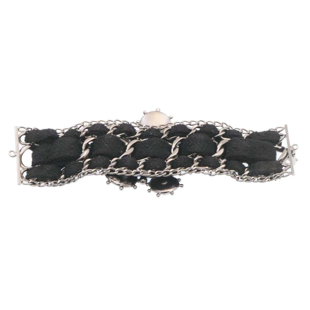 CHANEL Bangle Bracelet Metal Black CC am1441sSA