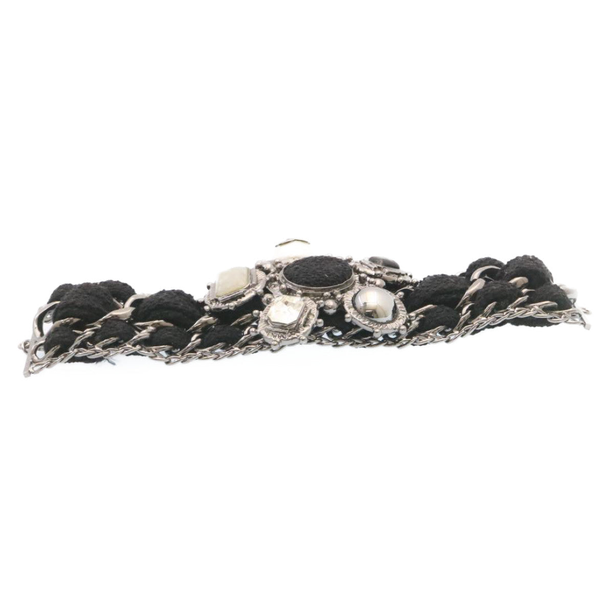 CHANEL Bangle Bracelet Metal Black CC am1441sSA