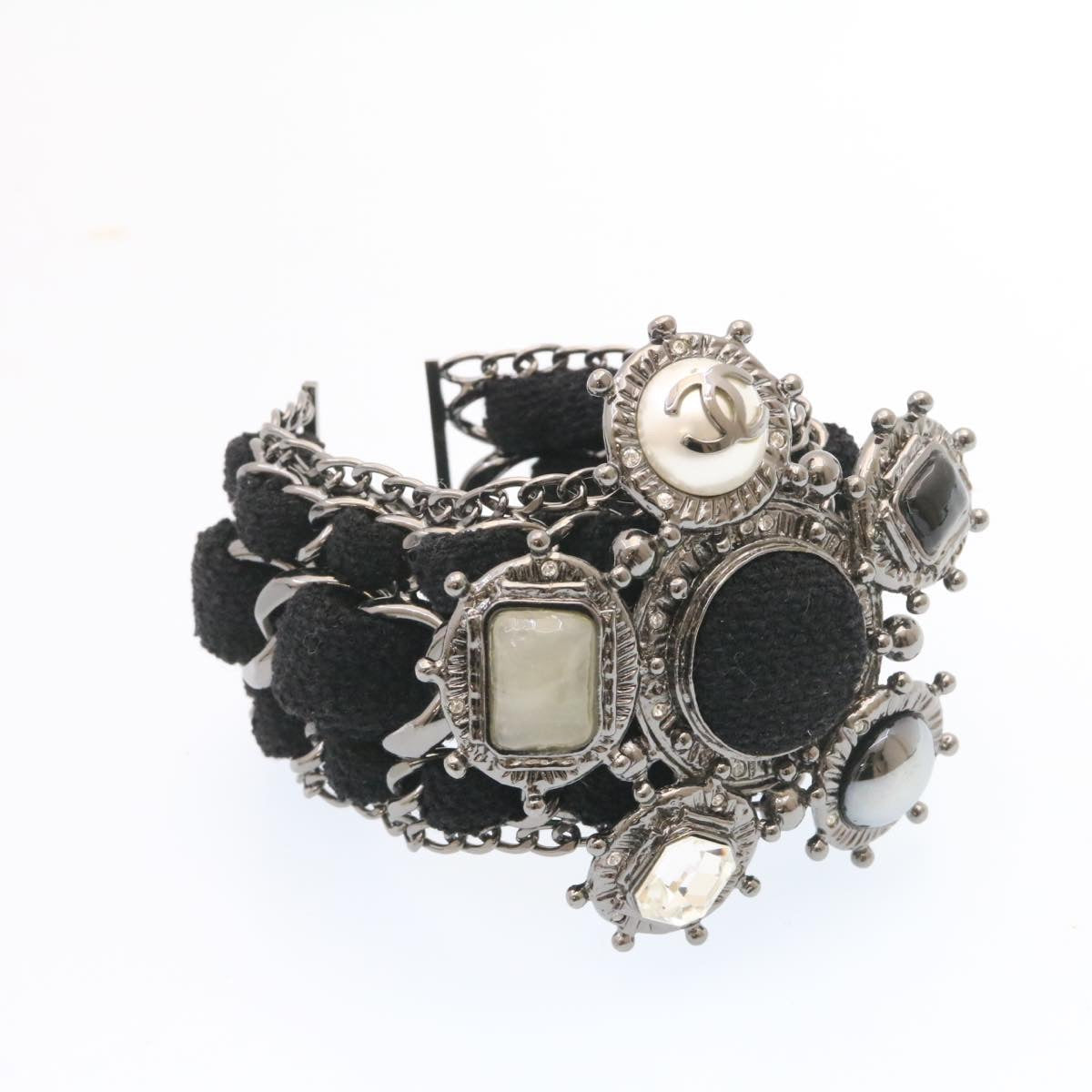 CHANEL Bangle Bracelet Metal Black CC am1441sSA