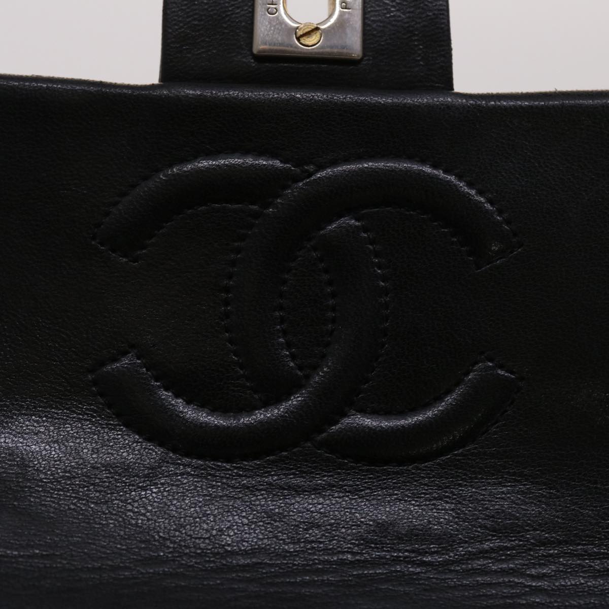 CHANEL Matelasse Chain Flap Shoulder Bag Lamb Skin Black Gold CC 24557A