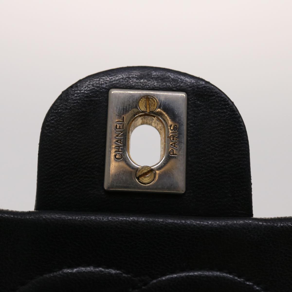 CHANEL Matelasse Chain Flap Shoulder Bag Lamb Skin Black Gold CC 24557A