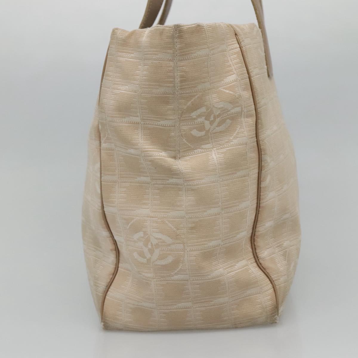 CHANEL New Travel line Tote Bag Nylon Beige CC ti2630