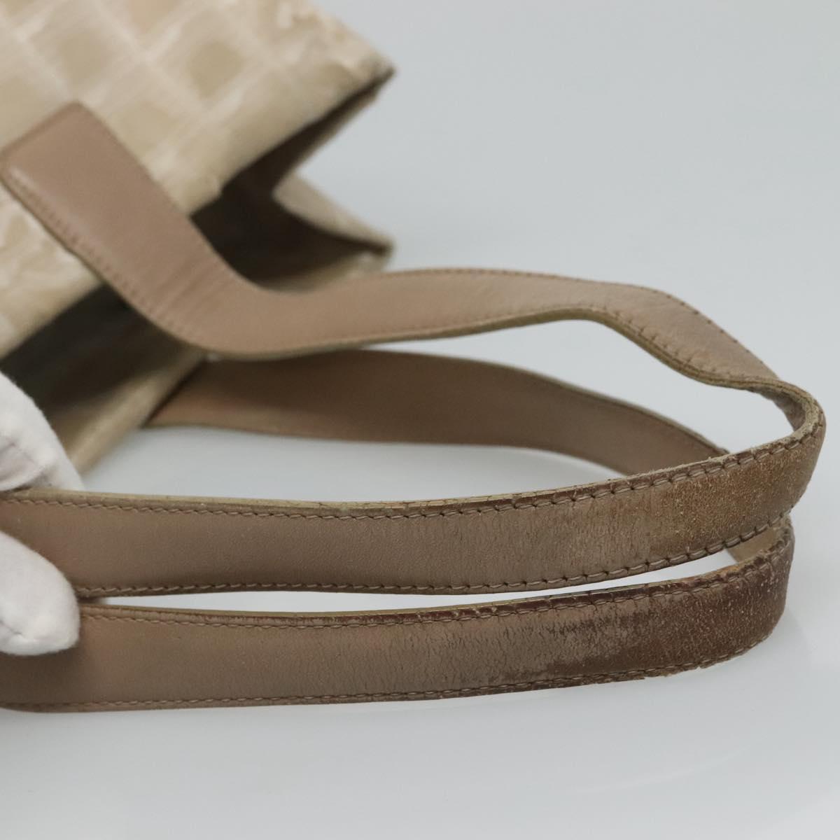 CHANEL New Travel line Tote Bag Nylon Beige CC ti2712