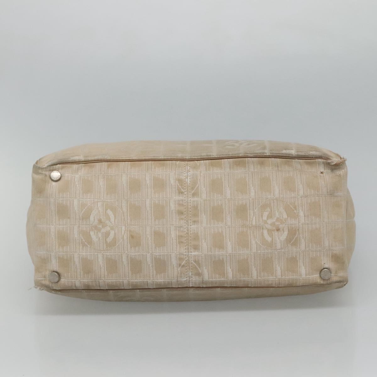 CHANEL New Travel line Tote Bag Nylon Beige CC ti2712