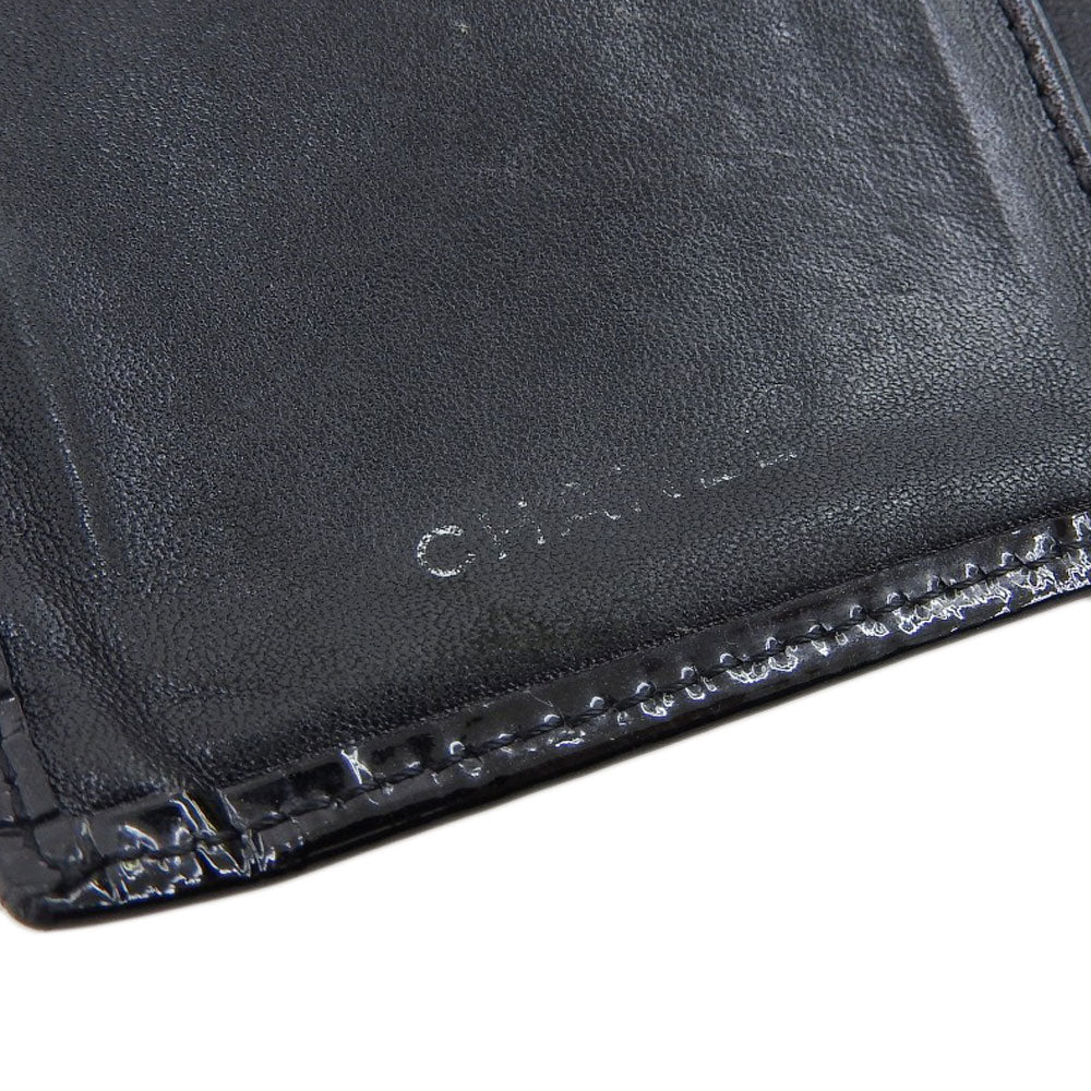 Chanel Black Patent Leather Bifold Long Wallet