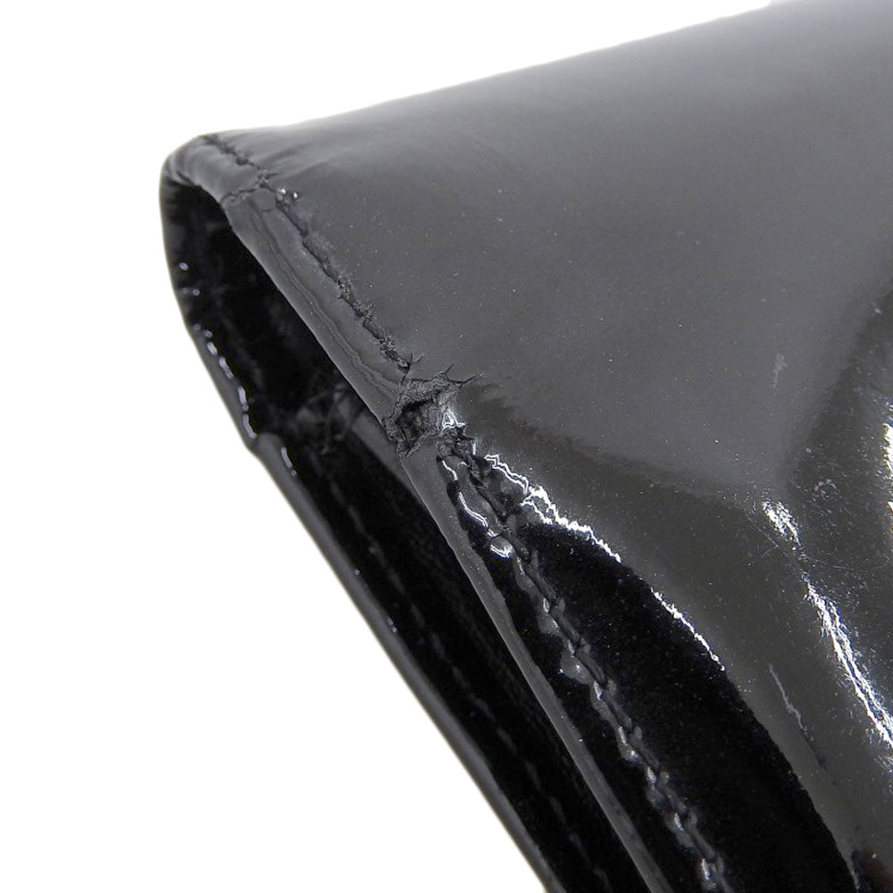 Chanel Black Patent Leather Bifold Long Wallet