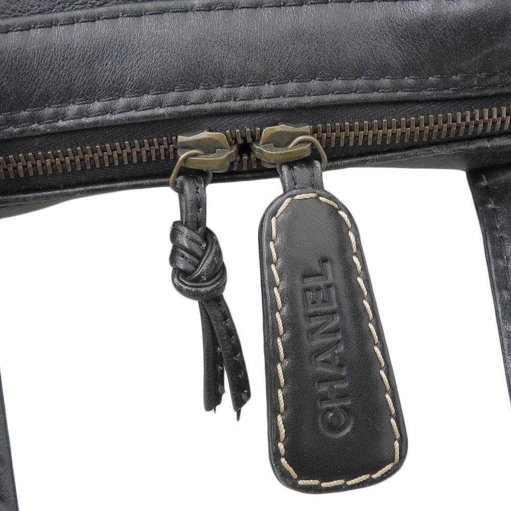 Chanel Wild Stitch Leather Handbag Black