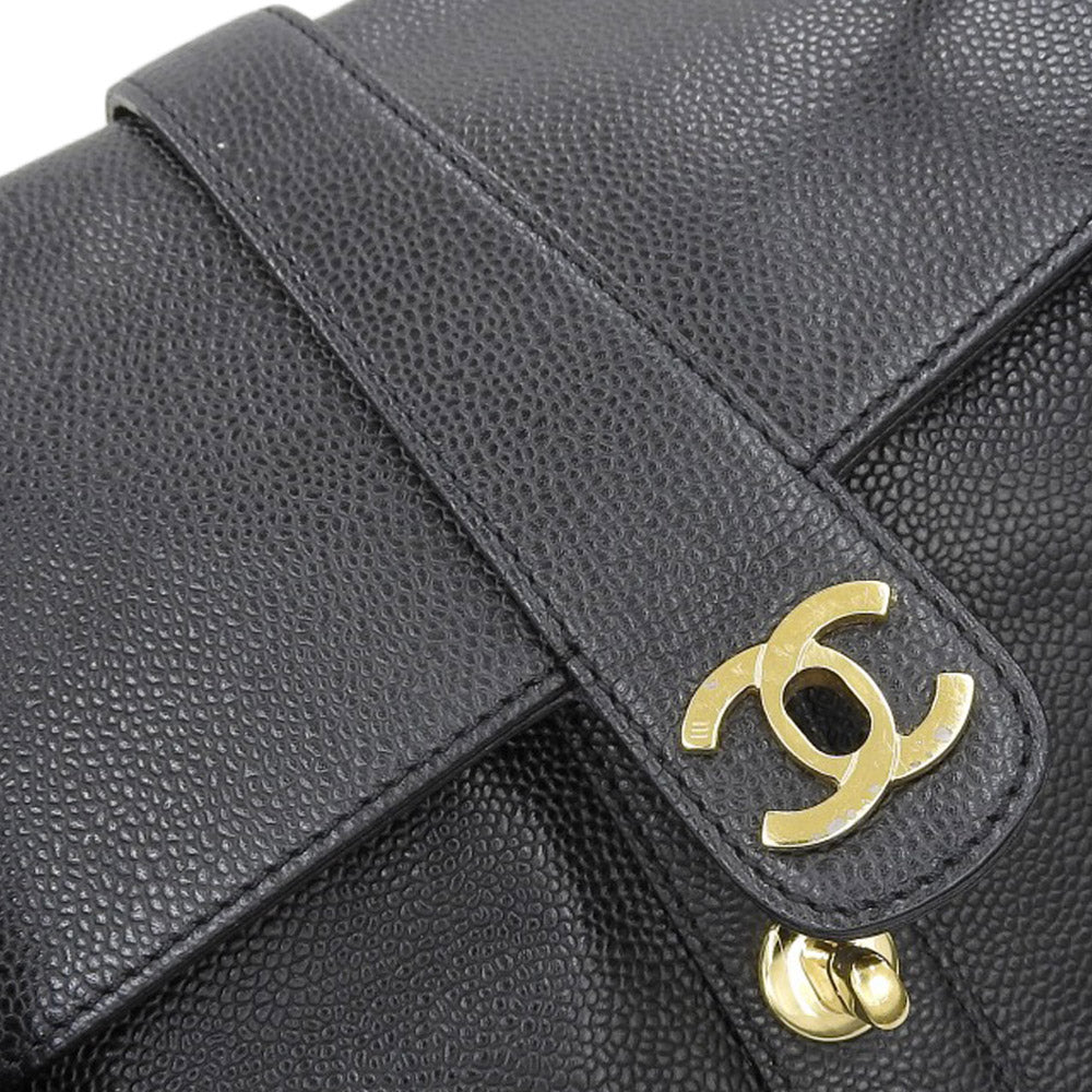 Chanel Caviar Skin Coco Mark Turn Lock Shoulder Bag Vintage