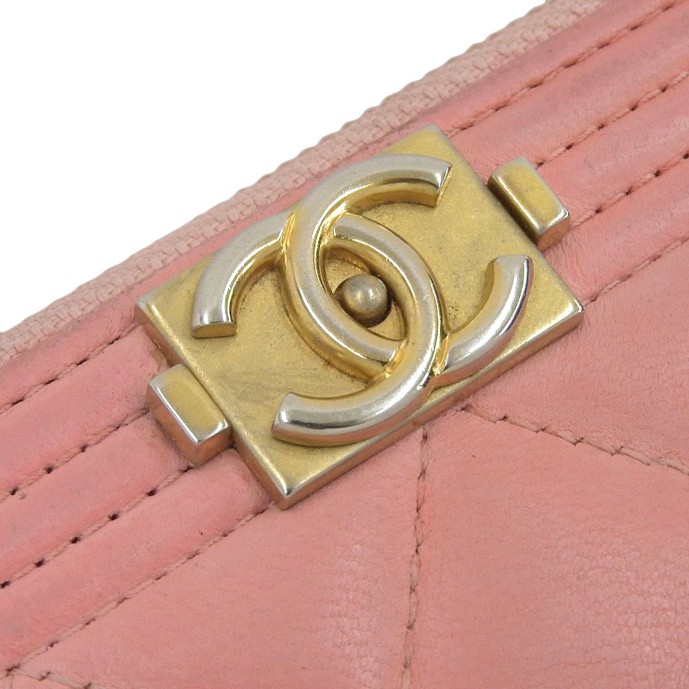 Chanel Boy Long Wallet A80288 Pink