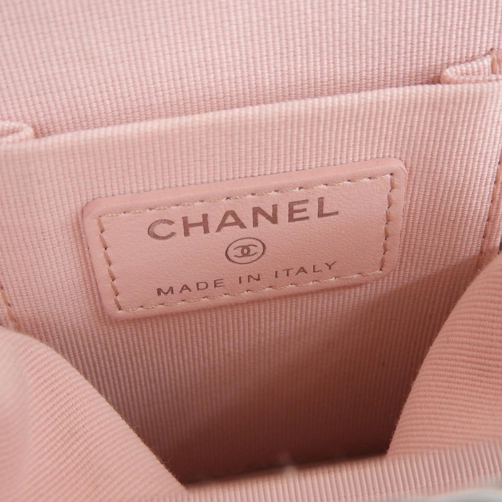 Chanel Coco Mark Chain Clutch Shoulder Bag White